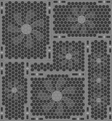 seamless texture of a computer cooler behind a perforated grille
