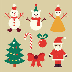 set of christmas trees art vector