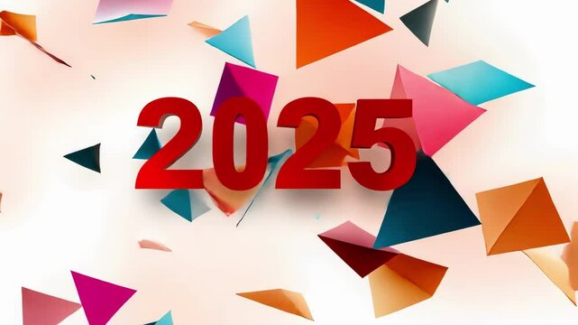 Futuristic 2025 design with bold geometric shapes in constructivist style for modern aesthetic