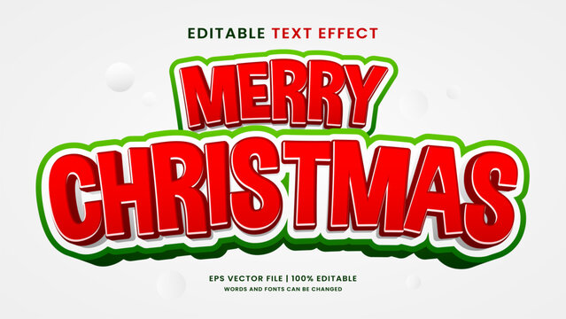 Merry christmas 3d editable text effect