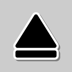 Eject simple icon vector. Flat design. Sticker with shadow on gray background