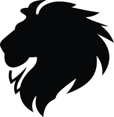 Obraz premium Silhouette Lion Head Black Vector 