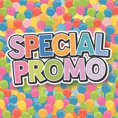 Fototapeta premium Colorful Balloons Announce Special Promo Sale
