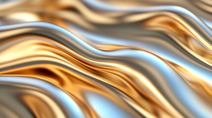 Obraz premium Abstract Liquid Gold: A mesmerizing abstract image of flowing liquid gold, creating a dynamic and luxurious visual. The soft, swirling lines evoke a sense of movement and fluidity.