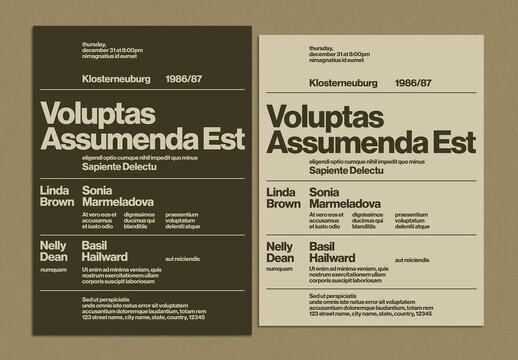 International Typographic Style Poster Layout Design Concept