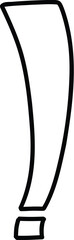 Doodle exclamation mark. Hand drawn punctuation marks and exclamatory symbols, sketch pencil ink scribble notes exclamation icon. Vector isolated icon on white background