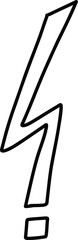 Doodle exclamation mark. Hand drawn punctuation marks and exclamatory symbols, sketch pencil ink scribble notes exclamation icon. Vector isolated icon on white background