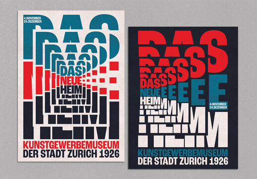 Modernist Stacked Poster Layout Design Concept in Swiss Style