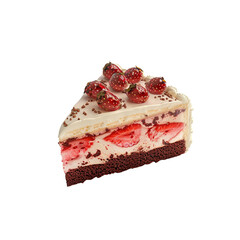 Delicious Strawberry Cake Slice