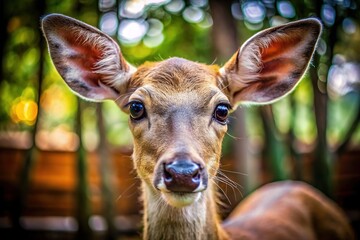 Zoo deer portrait:  a serene wildlife image.