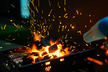 sparks from a grinder