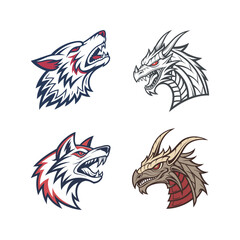 Ferocious Head Mascot Logo Design. Perfect for branding sports teams, gaming squads, e-sports clans, merchandise, and promotional materials