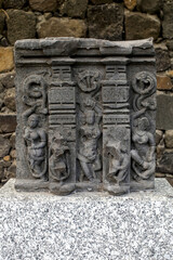 Reliefs in Daulatabad fort, Maharashtra, India