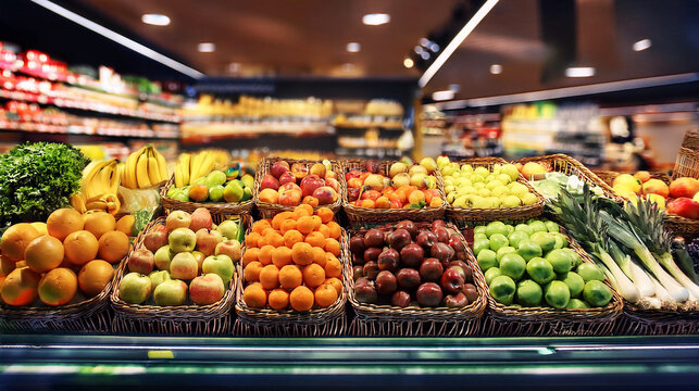 Eine Obsttheke im Supermarkt