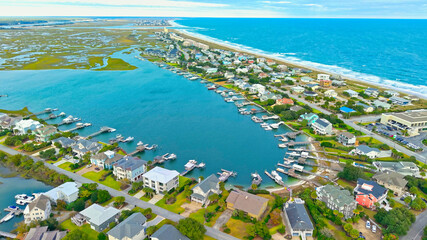 Wrightsville Beach in Wilmington North Carolina aerial view