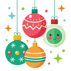 set of christmas ornaments