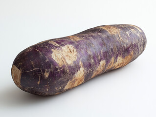 Unusual root vegetable sweet potato close-up on a white background