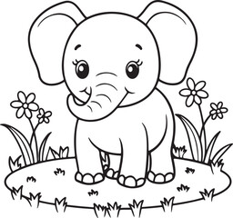 cartoon animal elephant vecto art