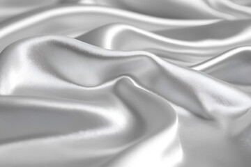 Fototapeta premium Shiny creamy white velvet, silk or chiffon fabric arranged in a embossed pattern reflecting light beautifully, suitable for use as a background or wallpaper. 