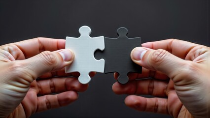 hands holding puzzle