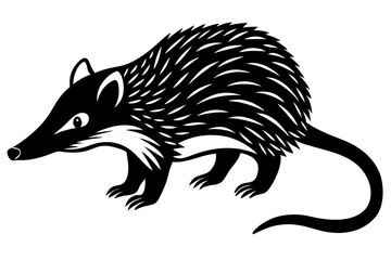 Minimalist Line Silhouette Drawing of a Tenrec Simple and Elegant Animal Art