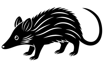 Minimalist Line Silhouette Drawing of a Tenrec Simple and Elegant Animal Art