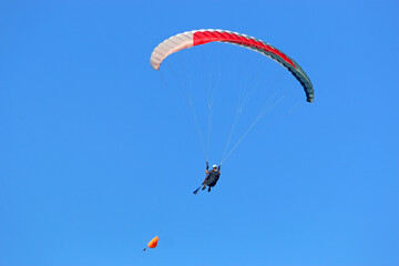 Paraglider being towed by a winch	