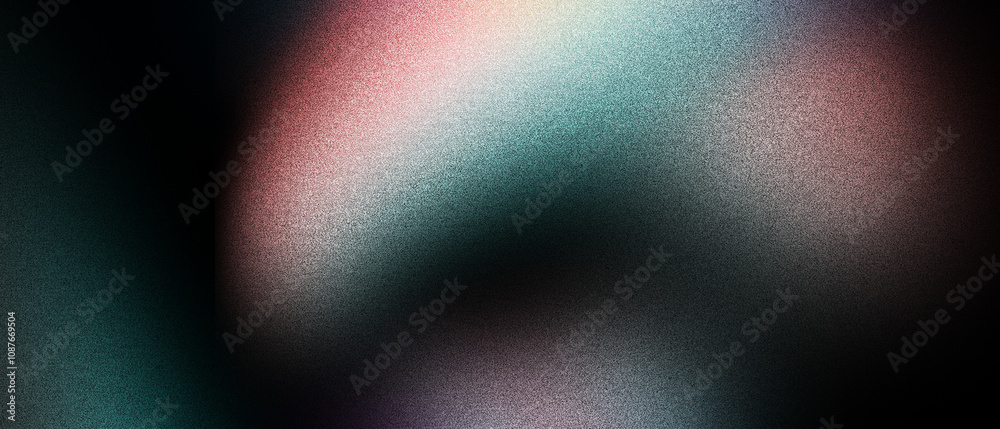 Wall mural colorful abstract gradient with grain noise texture and soft light effusion