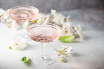 Pink cosmopolitan cocktail