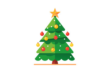 christmas tree illustration vector Christmas tree decoration item on vector art happy merry christmas day Illustration.