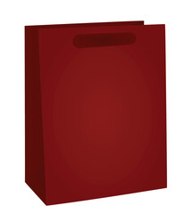 Red paper bag. vector illustration