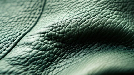 Detailed Closeup Of Textured Green Leather Surface