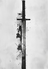 sword on white background.