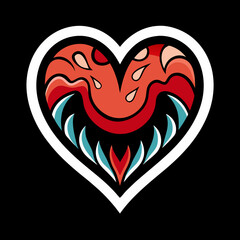 heart black brakgraund