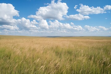 Obraz premium wheat field and blue sky