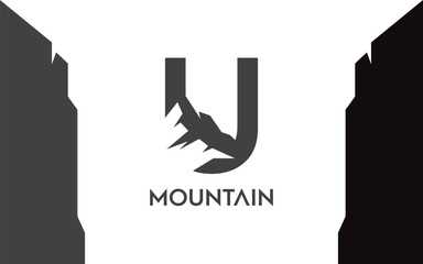 U Letter logo mountain for identity. letter templatefor your brand