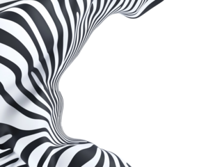 Zebra lines in an abstract background frame against transparent background showcasing bold, contrasting stripes for a dynamic and modern look