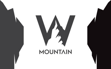 W Letter logo mountain for identity. letter templatefor your brand