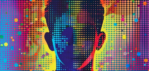 Minimalist print style collage poster, Abstract grunge backdrop, Retro futuristic graphic design style.