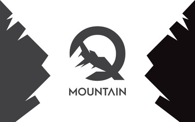 Q Letter logo mountain for identity. letter templatefor your brand