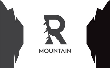 R Letter logo mountain for identity. letter templatefor your brand
