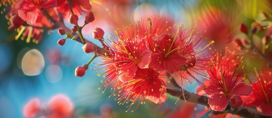 Stunning Red Dadap Tree Blossom