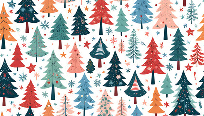 seamless pattern with christams trees