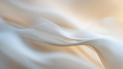 Obraz premium Abstract Beige and White Fabric Drape, Soft, Smooth, Flowing, Elegant Texture