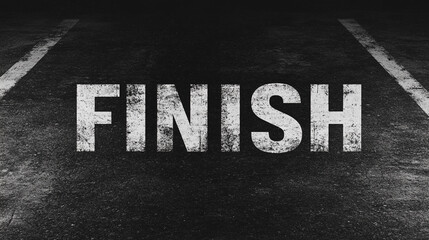 Fototapeta premium Asphalt Finish Line Race Competition Success Goal