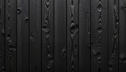 Fototapeta premium Black wooden planks with natural textures creating a rustic and elegant background for various applications