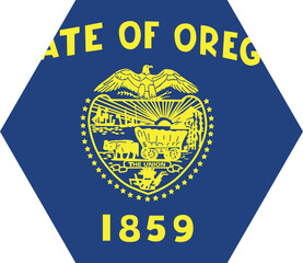 Polygon shaped printable vector flag of the United States of America federal state of OREGON