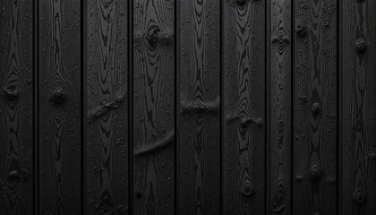 Fototapeta premium Dark wooden wall with textured grain and moisture details in an indoor setting