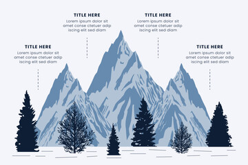 Route to Success Mountain Infographic Design is a successful startup business. Presentation slide template, Vector illustration