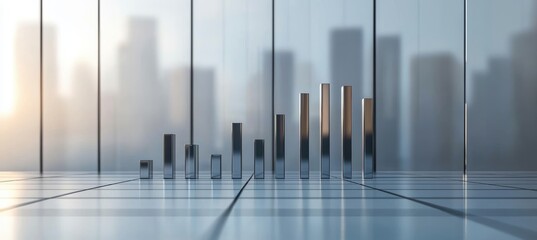 Modern Bar Chart Comparing Annual Revenue of Leading Tech Companies 2024 - Sleek Metallic Design